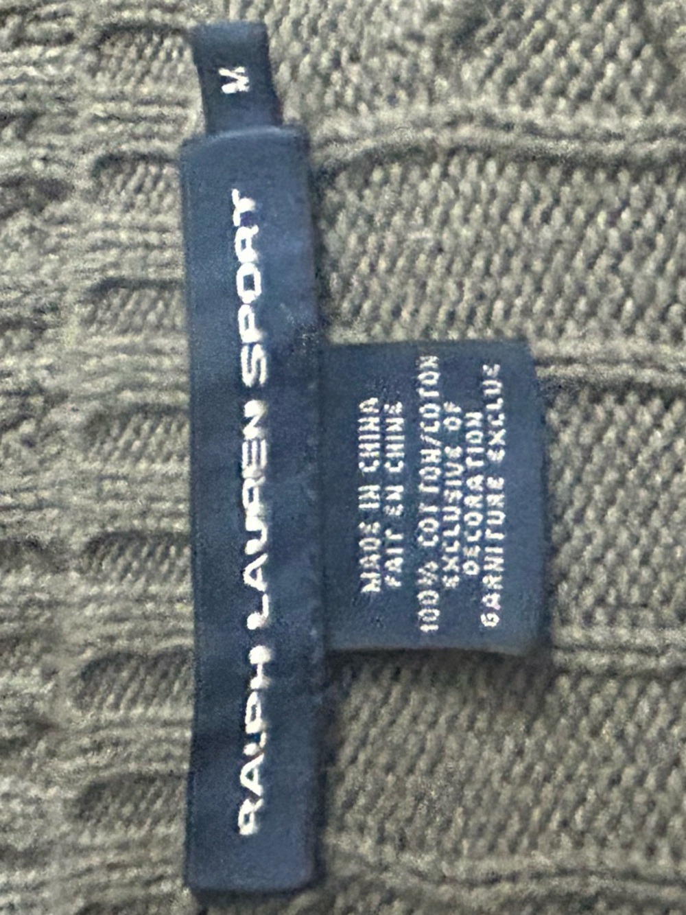 Ralph Lauren Sport Cable Knit Crewneck Sweater - Slate Gray / Medium - Picture 5 of 6